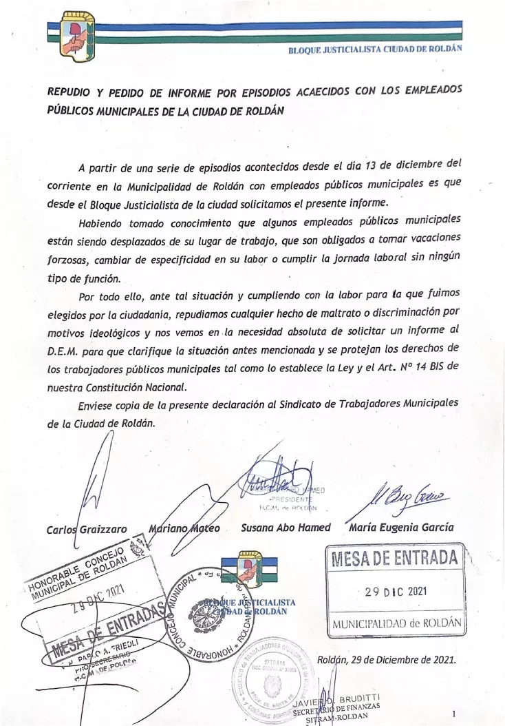 BLOQUE JUSTICIALISTA CIUDAD DE ROLDÁN